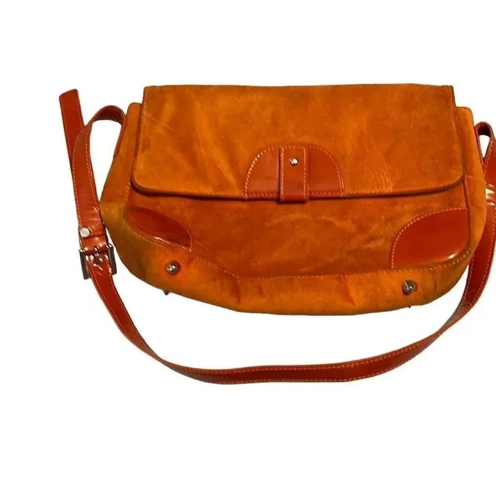 Orange suede Maxx gently loved handbag